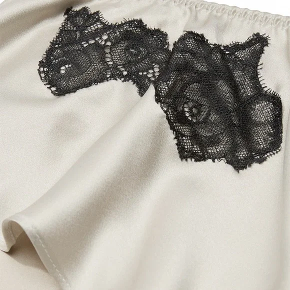 Victoria's Secret Cream and Black Lace Chemise Set - Picture 4 of 9